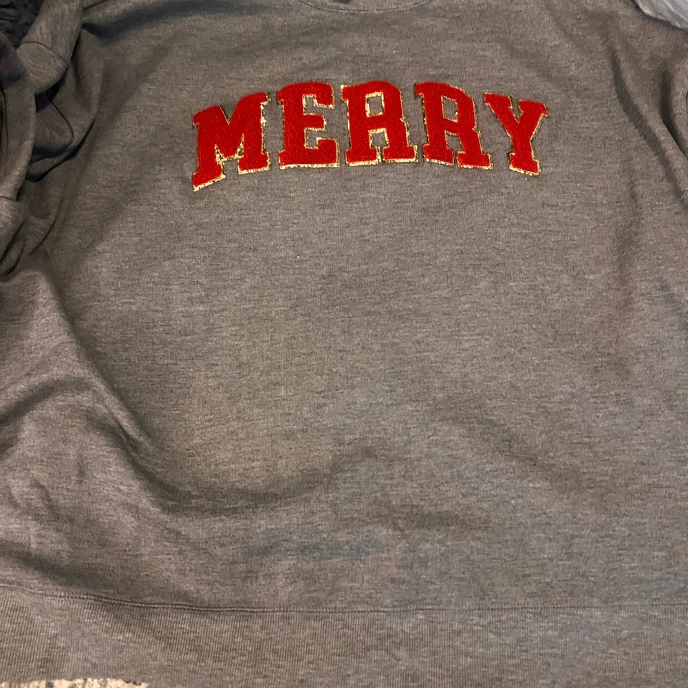 Terra & Sky Gray Top with Red Accents